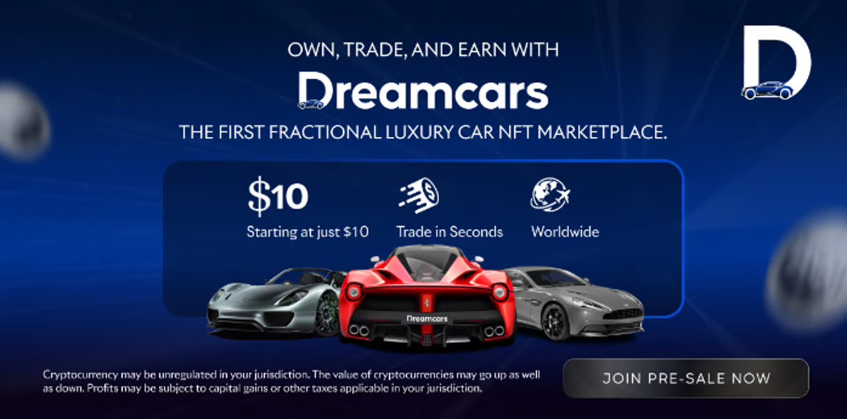 Dreamcars: Own Fractionalized NFTs Backed by Luxury Cars for $10, Earn Monthly Rental Income, Get Massive Price Cuts on Car Rentals