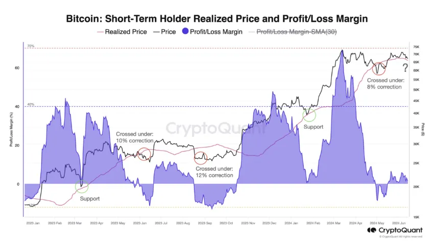 Price realized by the short-term Bitcoin holder