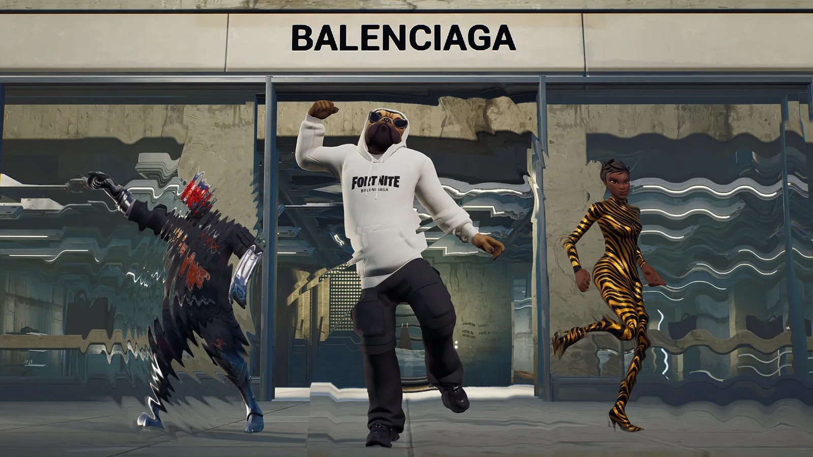 Balenciaga teamed up with Fortnite in 2021 in a phygital partnership.  Image: Fortnite