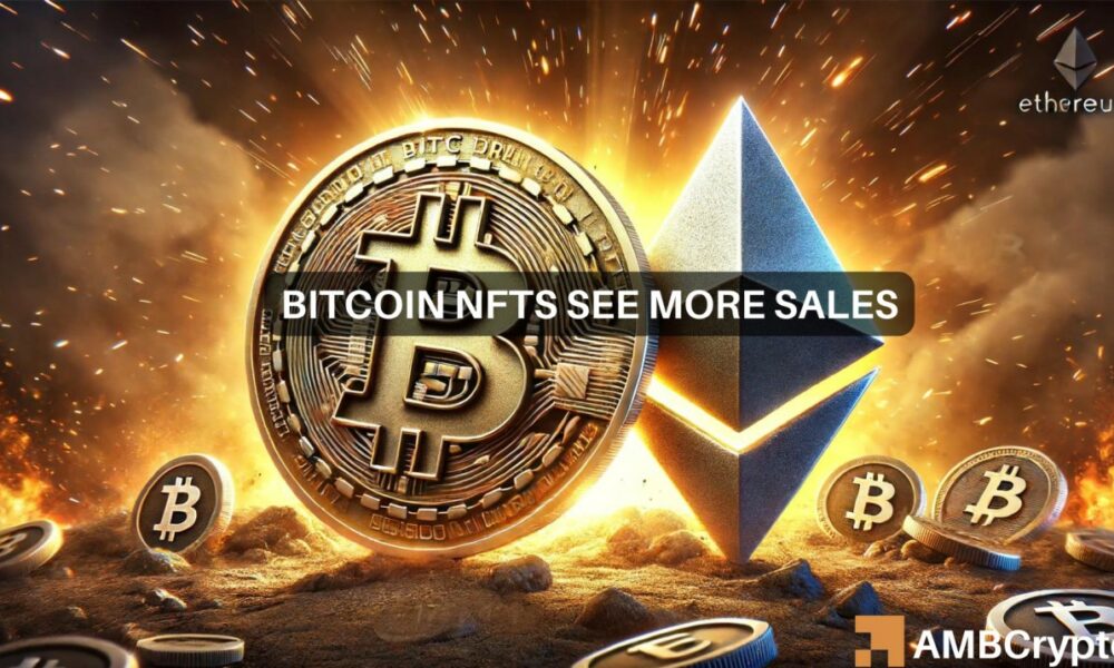 NFT sales: $43 million for Bitcoin versus $40 million for Ethereum and that means...