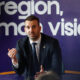 Montenegro's prime minister, Milojko Spajic, speaks at a press conference during a summit of leaders of the Western Balkans and the European Union in Montenegro on May 16. [REUTERS/YONHAP]