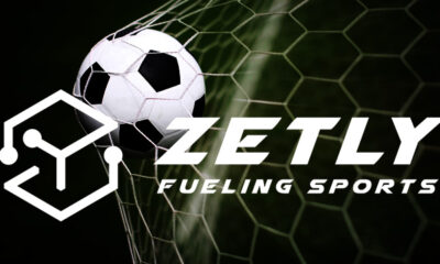 Zetly logo with sports background