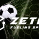 Zetly logo with sports background