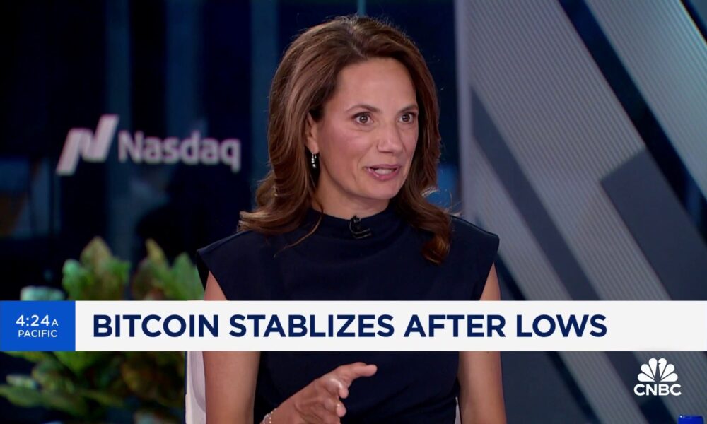 There is still some downside for bitcoin within a long-term uptrend, says Katie Stockton of Fairlead Strategies